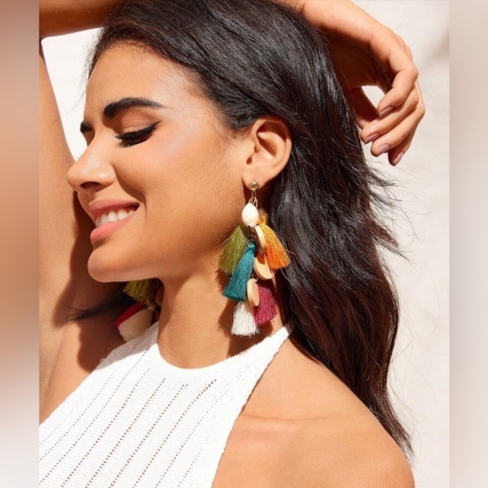 ✨NEW Tribal Colorful Tassel Earrings